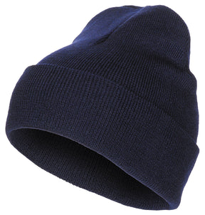 Rollmütze, 100 % Wolle, fein gestrickt, blau