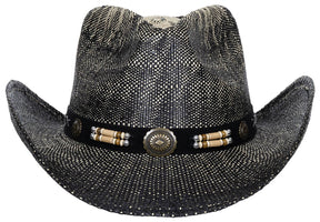 Strohhut, "Texas", mit Hutband, schwarz-braun