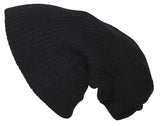 Strickmütze, "Beanie", Rip, schwarz, extra lang