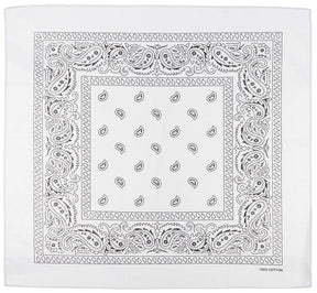 Bandana, weiss-schwarz, ca. 55 x 55 cm, Baumwolle