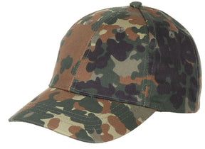 Kinder BB Cap, mit Schild, grössenverstellbar, flecktarn