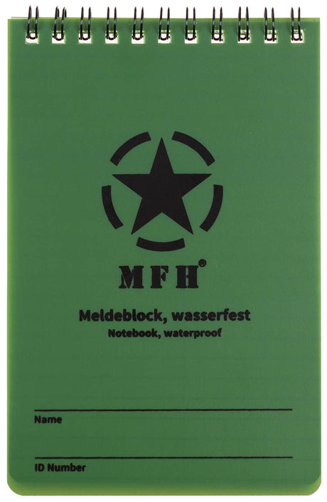 Meldeblock, wasserfest, gross, Spiralbindung, 10 x 15 cm