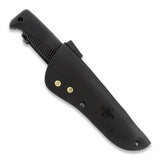 M07 N690 Ranger Puukko schwarz, unbeschichtet, Lederscheide (schwarz)