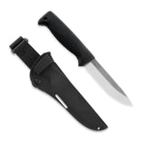 M07 N690 Ranger Puukko schwarz, unbeschichtet, Kompositscheide (schwarz)
