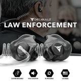 Decibullz - Surveillance Earpieces + Isolation Gehörschutz schwarz