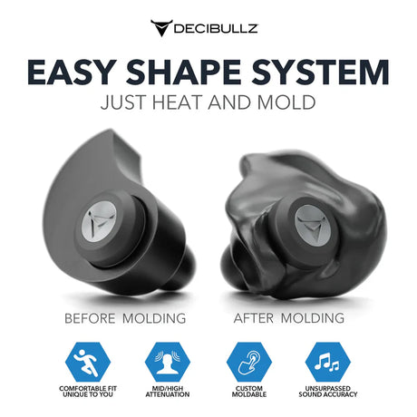 Decibullz - Custom Molded Professional High-Fidelity Filter Gehörschutz schwarz (SNR=15db)