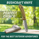 BeaverCraft - BSH2 Bushcraft-Messer mit Lederscheide (Kohlenstoffstahl)