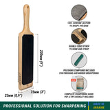 BeaverCraft - LS1P1 Doppelseitiger Leder-Paddelstreichriemen mit Poliermasse
