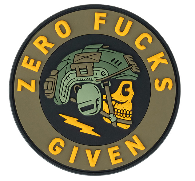 Klettabzeichen Zero fucks given - color