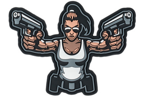 Klettabzeichen Gun girl - color