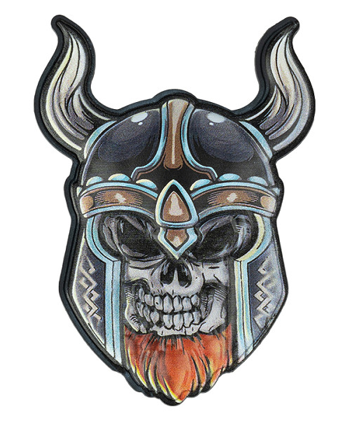 Klettabzeichen Skull Wikinger - color