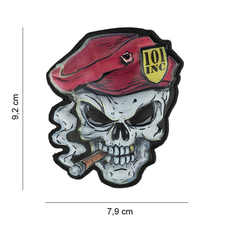Klettabzeichen Skull Red beret - color