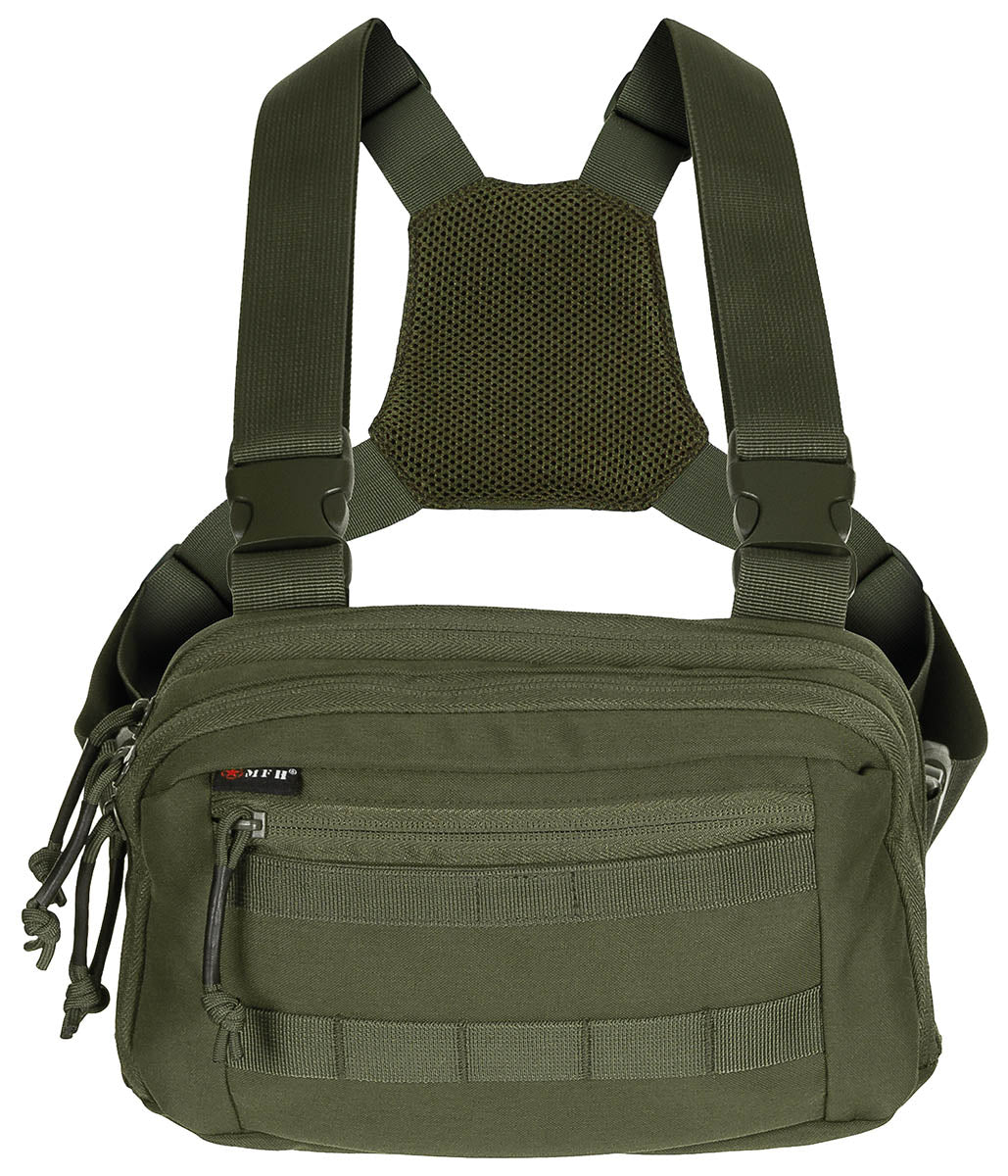 Tasche, Weste, Gürteltasche, Olivegrün, Mesh-Rückenteil