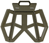 Plastic collapsible stool, Olive green, Foldable stool frame, Outdoor furniture, Triangular brace, Koffertragesystem, Klapptr