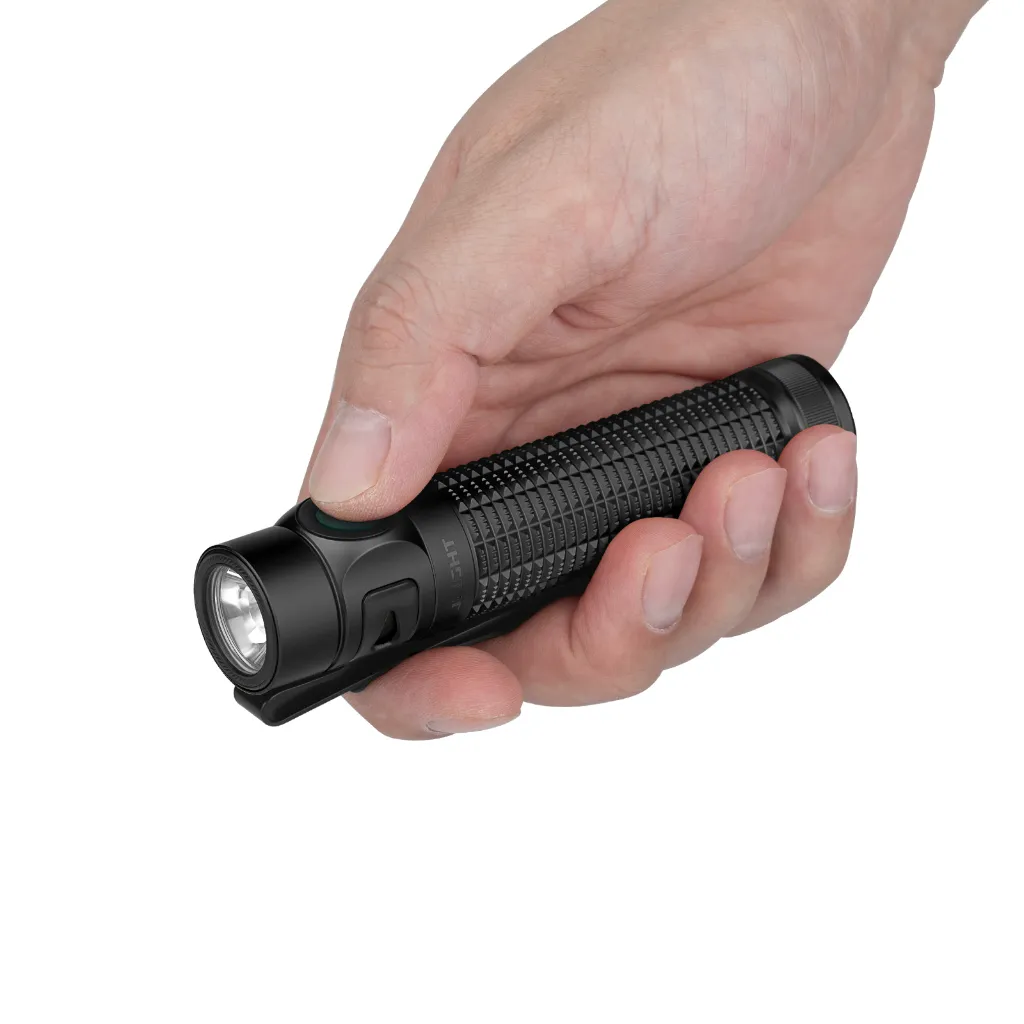 Handheld flashlight, LED flashlight, schwarz, strukturiert, kompakt