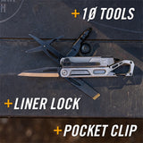 Multitool, Messer, Liner Lock, Taschenclip, Zange