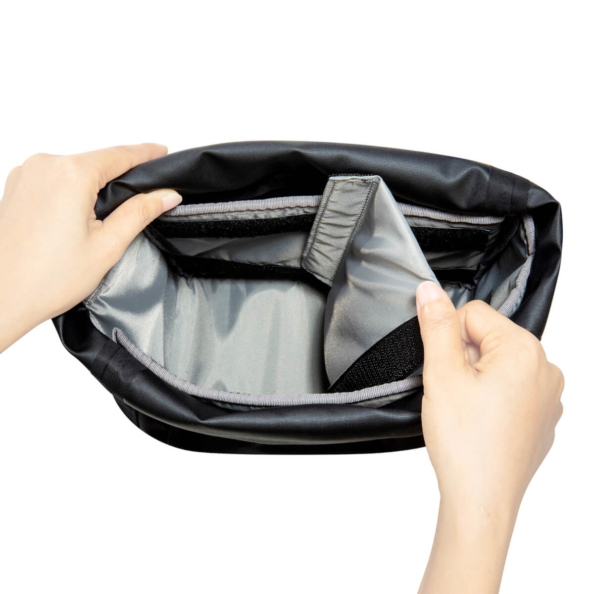 kosmetiktasche, ledertasche, reissverschluss, schwarz, innenfutter grau