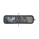 faltbarer organiser, zippered case, außen schwarz, netztasche, reißverschluss