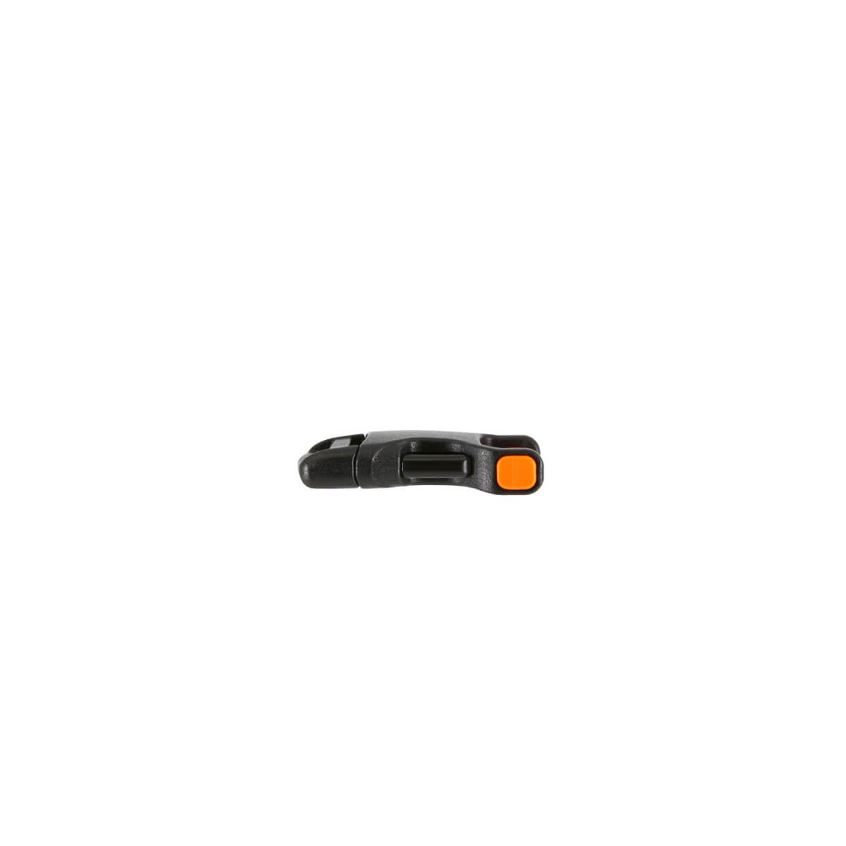 Klemmverschluss, Schraubverschluss, Gehäuse, Gummiband, Orange Akzent, Schlüsselclip, Kabelclip, Gurtverschluss, orange Knopf