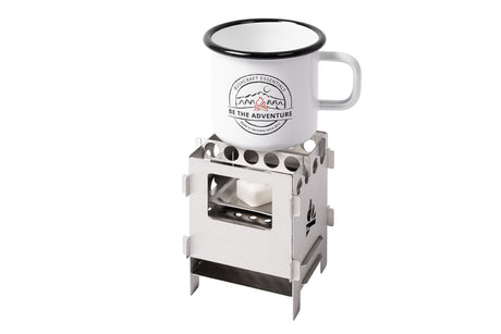 camping Tasse, Emaille-Tasse, Campingkocher, kompakter Kocher, Camping-Geschirr