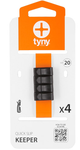 Schnellverschluss, Keeper, Handyhalterung, schwarzer Griff, orangenes Verpackungsmaterial