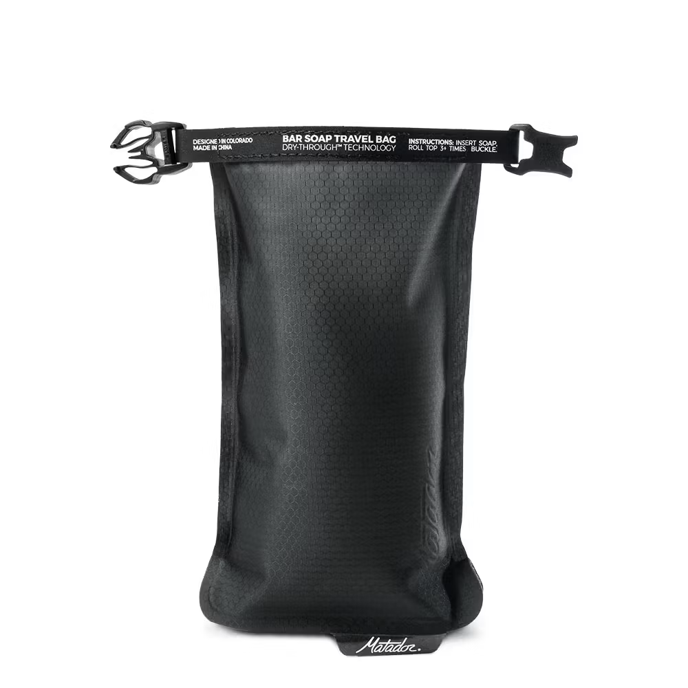 Bar Soap Travel Bag, Waterproof pouch, Dry-through bag, Honeycomb pattern, Black color
