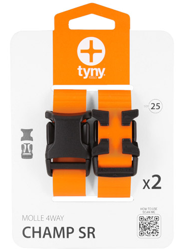 4-way buckle, orange strap, dual buckle, adjustable strap, two-pack