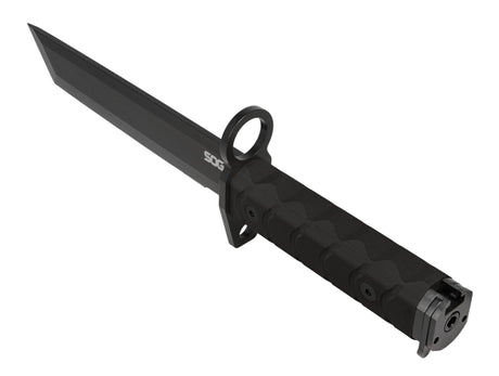 Kampfmesser, Taktisches Messer, Feststehend, Grau-Schwarz, Griffstruktur