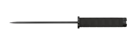 Kampfmesser, schwarze Klinge, Spitz zulauf, Gummigriff, Feststehende Klinge