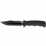 Taktischer Messer, Fixed Blade, Schwarze Klinge, Zahnte Zähnung am Rücken, G10 Griff
