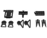 Schuhclip, Riemenauflage, Klettverschluss, Gummi-Pads, Montagezubehör, Gurtschnalle, Klemmclip, Schwalbenschwanz, Gurtbandhal