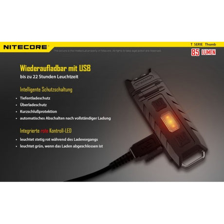 Taschenlampe, USB, Nitecore, LED, Ladegerät