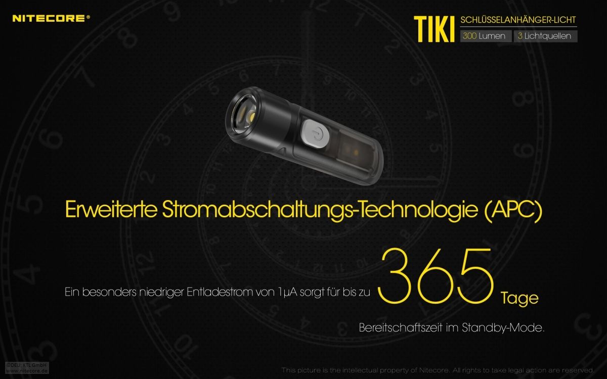 Nitecore - TIKI mini Taschenlampe mit UV Licht (300 Lumen)