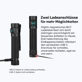 Taktische Taschenlampe, MCC-Ladekabel, USB-C, aufladbar, Handlampe