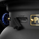 output, usb-c, port, control knob, machinery