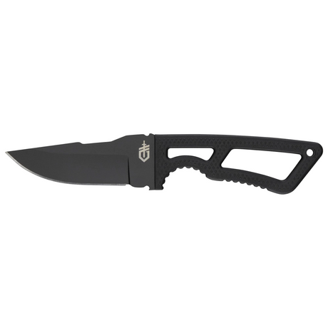 Tasche Messer, Kampfmesser, Fixed Blade, Grau/Schwarz, Griff Grip-Textur