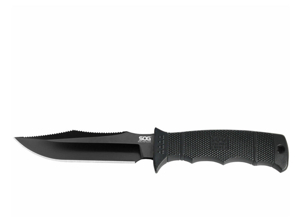 messer, überleben, feststehendes messer, schwarz, gezahnte kante