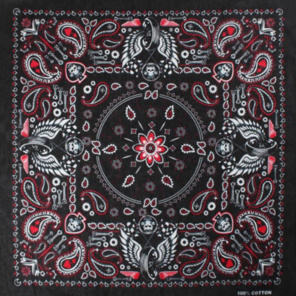 Bandana, schwarz/rot Paisley, Gr. 54 x 54 cm, Baumwolle