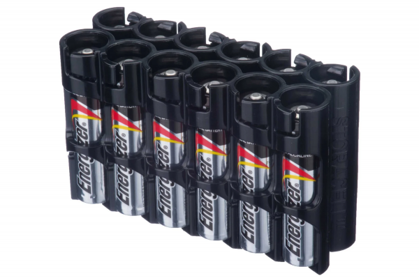 Storacell - Aufbewahrungsbox für 12 x AAA Batterien (schwarz)