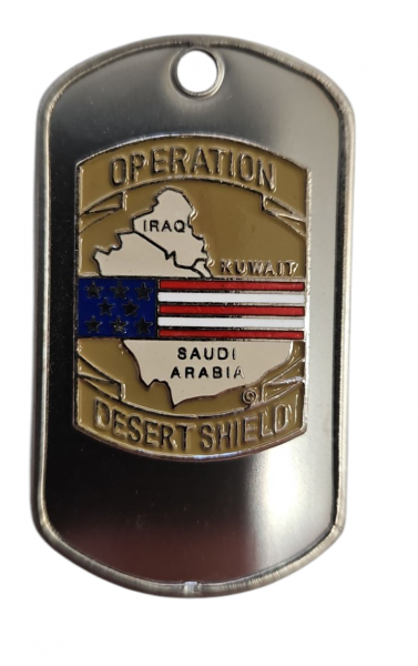 Abzeichen - Desert Shield Oldtimer auf US Dog Tag