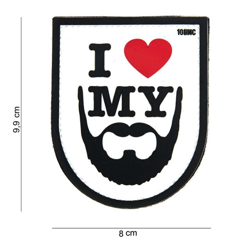 Image of Klettabzeichen I Love My Beard - weiss