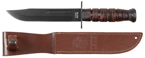 USMC Kampfmesser, Ledergriff, Scheide