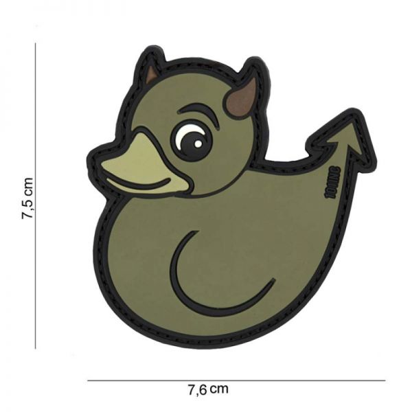 Klettabzeichen Ente &quot;Teufelchen&quot; - grün