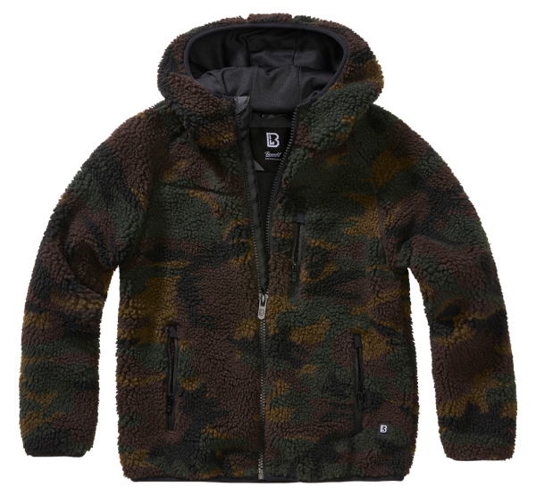 Brandit - Kids Teddyfleece Jacket Hooded woodland