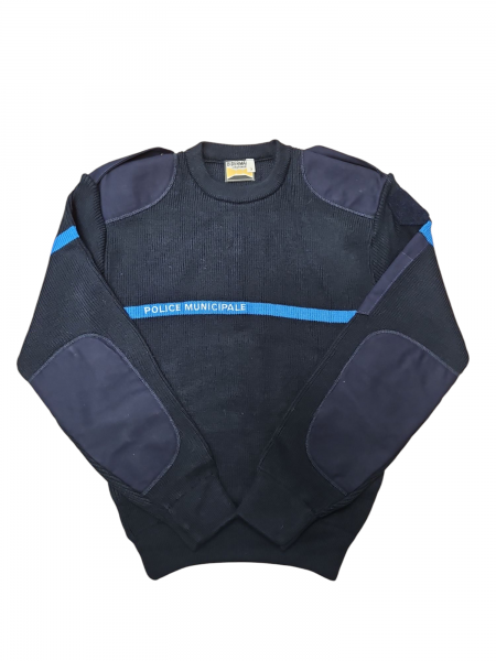 Franz. Polizei - Strickpullover Police Municipale marine, neuwertig