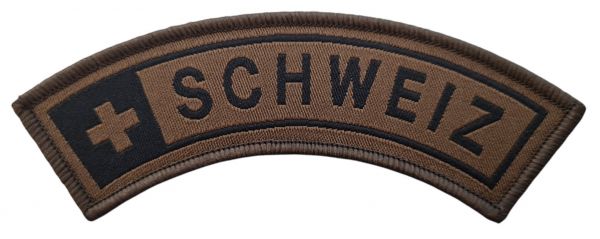 Klettabzeichen - Schweiz olive/schwarz