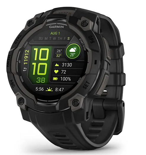 Garmin - Instinct 3 – 45 mm AMOLED Schwarz mit Silikon-Wechselarmband 22 mm