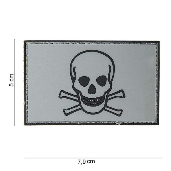 Klettabzeichen Skull And Bones - grau