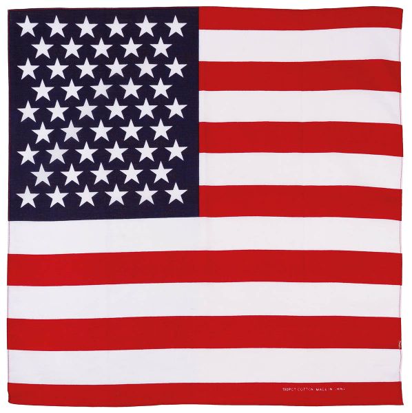 Bandana, USA Fahne, ca. 55 x 55 cm, Baumwolle