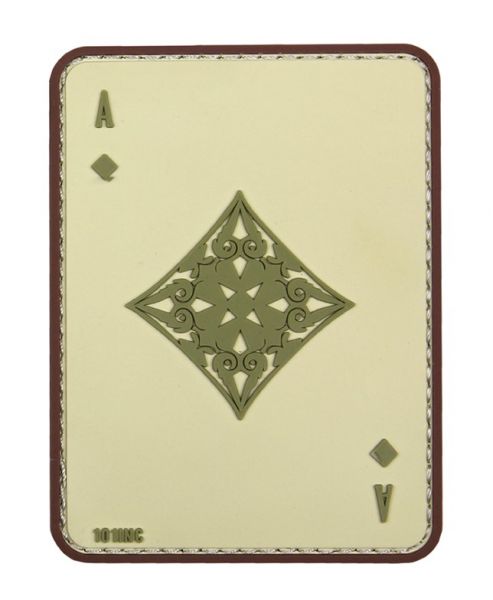 Klettabzeichen Karo Ass - coyote